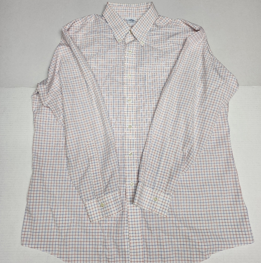 Brooks Brothers Men's 17.5-35 Multi-Color Checkered Button-Down Slim Fit Shirt
